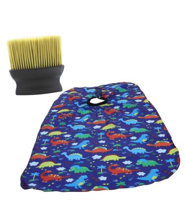SHOWERORO Dinosaur Barber Cape 1 Set Children's Barber Cloth Barber Brush Neck Duster Animal Barber Cape Neck Duster Cape Hairdresser Cape Children Haircut Accessory Fabric Anti-Static Flat