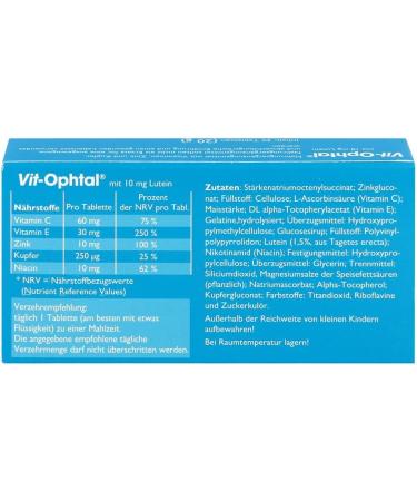 Buy Vit Ophtal 10 mg Lutein Tablets - Supports Eye Health & Vision - International Shipping Available - Buy Online on GoSupps.com