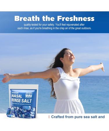 CYOUH 100PCS Vacuum-Packed Salt Saline Packets Sinus Nasal Rinse for Neti Pot Individually Wrapped 2.34g Nasal Wash Irrigation System Nose Cleaner Saline Refill Packets - Buy Online on GoSupps.com
