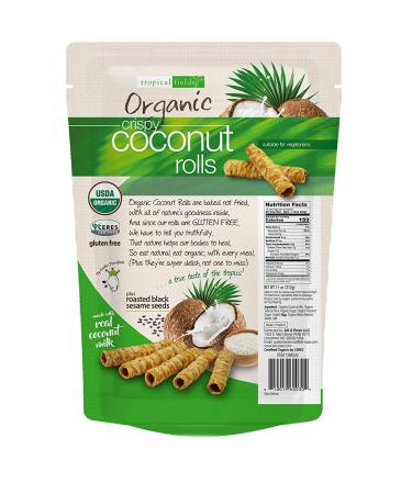Tropical Fields Organic Crispy Coconut Rolls 11 Oz - Delicious Coconut Snack - Buy Online on GoSupps.com