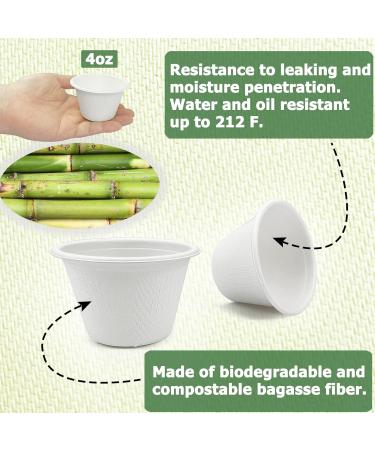 100pk Disposable Bagasse Fiber Souffle Cups - 2oz Biodegradable Condiment & Sampling Cups (White, Pack of 100) - Buy Online on GoSupps.com