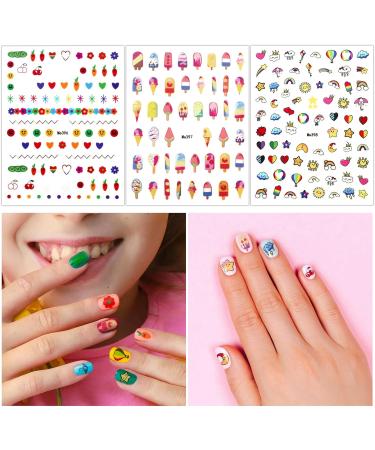 JSRQT 12 Sheets Nail Stickers Cute for Kids and Little Girls Self Adhesive Nail Art Stickers for Women Colorful Mermaid Flower Leaves Fruits Design Nail Sticker Supplies for Nail Art Decoration - Buy Online on GoSupps.com