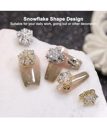 Nail Rhinestone for Nail Design Flatback Crystals Gemstones Nail Charms Jewels Decoration Rotatable Elegant Beautiful Snowflake Shape 3D Christmas Nail Art Decor for Home Salon - Buy Online on GoSupps.com