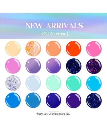 Beetles 23Pcs Gel Nail Polish Kit - Coastal Twilight Collection | Purple Blue Glitter Gel Polish | Temperature Change | Orange Red Soak Off Gel Nail Kit - Gift for Her - Buy Online on GoSupps.com