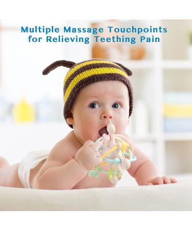 Eoopoon Baby Teether Toy for Babies 3 Months+ | Silicone Teething Rattle Toy for Sore Gums | Chew & Suck Needs | BPA Free | Navajo White - Buy Online on GoSupps.com