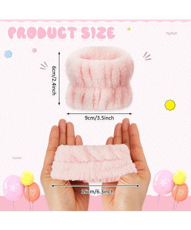 6 Pcs Spa Headband Wrist Washband Set - White Pink Makeup Face Wash Wristbands for Women Girls - Buy Online on GoSupps.com