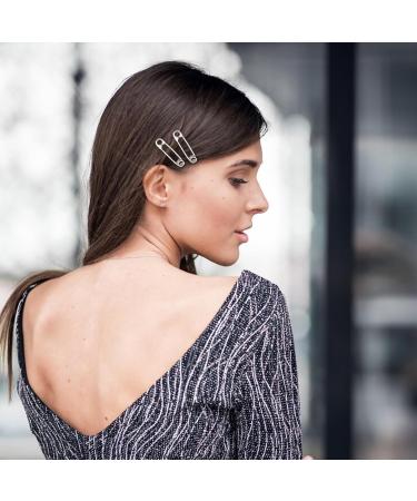 NICENEEDED Hair Pins Hair Clips Alloy Safety Pin Shape Hairpin Barrettes Metal Vintage Charms Hip Hop Jewelry Hair Accessories 90s Aesthetic Gifts Snap Clip Silver Hairdressing Tool for Women Girls - Buy Online on GoSupps.com