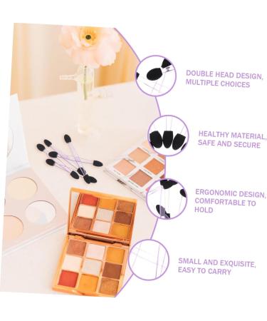 Didiseaon 100pcs Eye Shadow Stick Eyeshadow Stick Dual Side Eyeshadow Brush Silicone Woman Makeup Tools Sponge 7.5x0.5cm Black - Buy Online on GoSupps.com