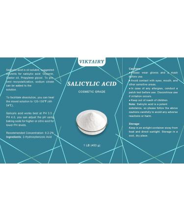 1 LB Salicylic Acid Powder - Pure Cosmetic Grade BHA Exfoliant for DIY Cleanser Toner Shampoo & Body Wash - Buy Online on GoSupps.com