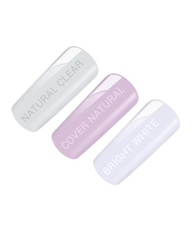 Poly Acrylic Gel Tube Set for French Nails - Clear Cover Natural & Bright White (3 x 30g) - Ideal for Nail Art - Buy Online on GoSupps.com
