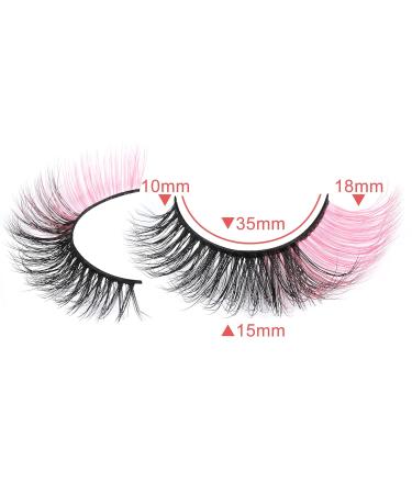 Pink Fluffy Cat Eye Mink False Eyelashes - 5 Pairs Pack by ALICROWN - Buy Online on GoSupps.com