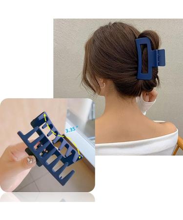 Large Rectangle Claw Hair Clips Set for Women - Matte Neutral Preppy Hair Accessories for Thick & Thin Hair - Strong Hold Nonslip Design (Multicolor-07, 8 Pcs) - Buy Online on GoSupps.com