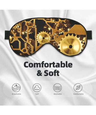 Clock Gear Print Soft Eye Mask | Sleep Mask for Men & Women | Comfortable Travel Eye Mask - Buy Online on GoSupps.com