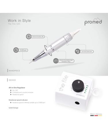 Preded File 525 Electric Nail File & Cutter - 25 000 RPM for Nail Art Gel & Acrylic Nails - Perfect for Manicure & Pedicure - 1 Pack - Buy Online on GoSupps.com