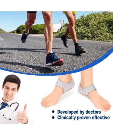 PORON Heel Cups for Plantar Fasciitis Relief - Made in USA | Heel Sleeves for Heel Spurs, Soreness & Bruising | Gray, Size W 11.5-15 / M 9-13 - Buy Online on GoSupps.com