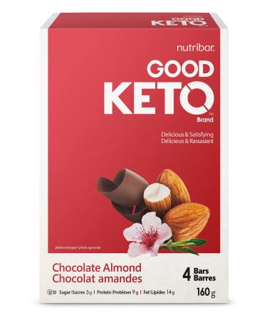 Nutribar Good Keto Bars Chocolate Almond High Protein Low Sugar High Fibre Keto Friendly 4-count