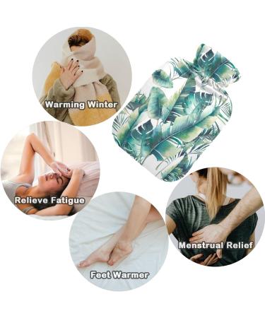 Naanle 2L Hot Water Bottle with Cover - Palm Banana Leaves Design for Menstrual Cramps Pain Relief & Heat Therapy - Buy Online on GoSupps.com