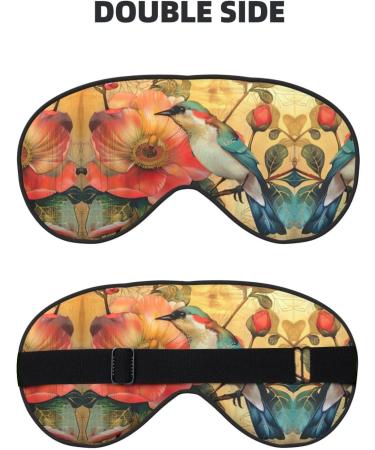 SSIMOO Flower and Bird Soft Sleep Eye Mask | Breathable Travel Eye Patch for Women | Perfect for Relaxation & Comfort - Buy Online on GoSupps.com