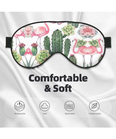 Red Flamingo Succulent Plant Eye Mask - Soft Comfortable Light-Blocking Unisex Sleep Mask | International Shipping - Buy Online on GoSupps.com