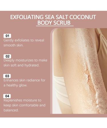 Viareline H Sea Salt Body Scrub Body Cleansing Smooth Moisturizing Skin Scrub (Coconut flavor) - Buy Online on GoSupps.com