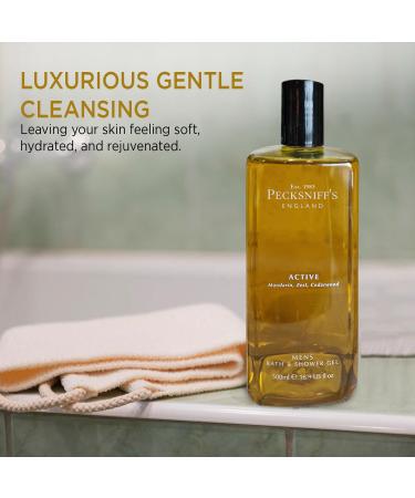 Pecksniff's Men's Luxurious Moisturizing Bath & Shower Gel - 500ml | Invigorating Citrus Aroma Body Wash | Luxury Shower Gel for Men - Buy Online on GoSupps.com