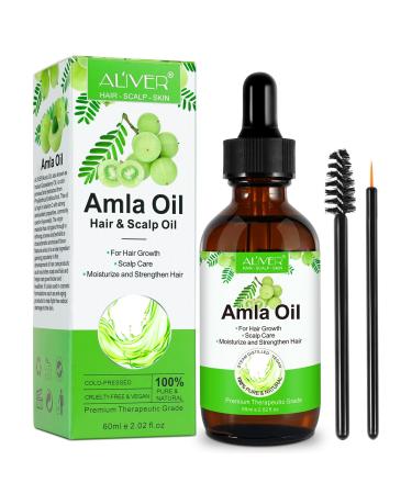 Amla Hair Oil Amla Oil for Hair Growth 100% Natural Indian Amla Hair Oil for Strong Long & Thick Hair Nourishes Scalp Promotes Hair Growth Controls Hair Fall 60ML