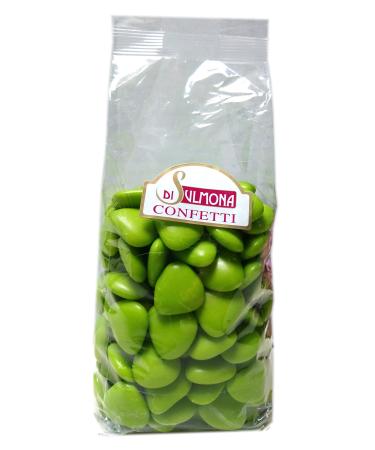 Sugared Almonds from Sulmona - Chocolate Heart Shaped Green - 1000 gr