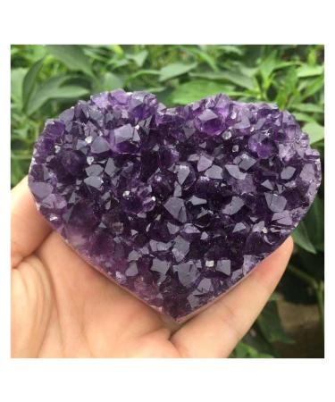 Natural Crystal Rough Natural Uruguay Amethyst geode Heart Quartz Crystal Cluster Heart Shape Healing Stones Wedding Gift