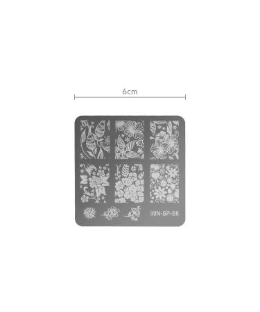 99nails Stamping Plate Square - Lovely Flower | Buy Flower Nail Art | International Shipping - Buy Online on GoSupps.com