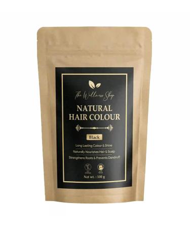 The Wellness Shop - Natural Unisex Black Hair Color | Long-lasting Hair Color & Healthy Shine | Ammonia Free Long Lasting Color for Stronger & Silkier Hair for Men and Women | 100gm / 0.22lb