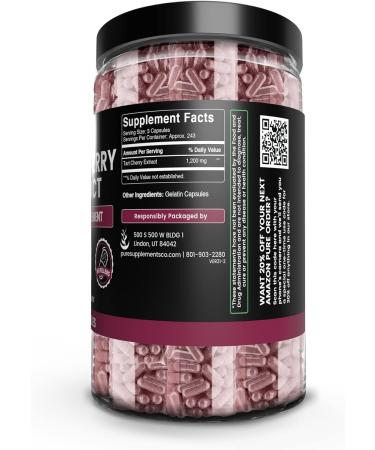Pure Tart Cherry Extract - 1200mg (730 Capsules) | Lab Verified, No Fillers - Buy Online on GoSupps.com