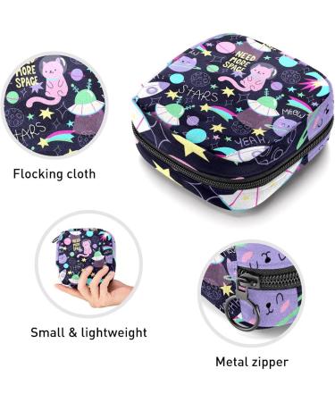 Buy Women's Cartoon Pilot Cat Pattern Storage Pocket Stillpad Keeper - Portable Period Kit Bag for Girls - Buy Online on GoSupps.com