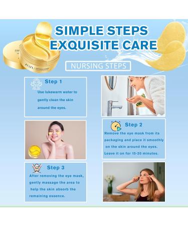 Lktvsy Gold Under Eye Patches | Anti-Wrinkle Eye Masks for Dark Circles | Collagen Firming Eye Care for Mature Skin - Buy Online on GoSupps.com