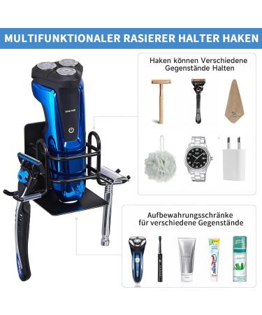 Stainless Steel Shower Razor Holder - Wall Mounted Adhesive Hook for Shaver and Toothbrush - No Drilling Bathroom Organizer - Buy Online on GoSupps.com