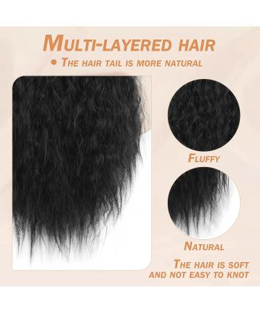 AISI BEAUTY 22 inch Long Curly Drawstring Ponytail Extension for Women | Clip in Wavy Natural Ponytail | (1B) - Buy Online on GoSupps.com