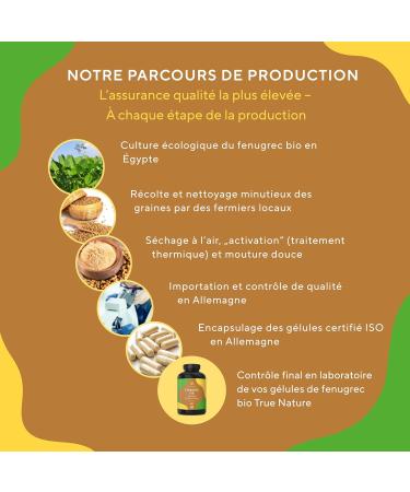 Fenugreek Bio - 2 600mg per dose - 360 Capsules Vegan - Breastfeeding Digestion & Blood Gluten - Rich in Protein & Minerals - Laboratory Tested - Free: Additives Lactose & Gluten - TRUE NATURE - Buy Online on GoSupps.com