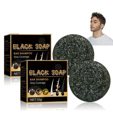 Anti Gray Bar, Hair Darkening Shampoo Bar, Gray Hair Reverse Bar, Charcoal Shampoo Bar for Gray Hair, Natural Gray Gloss Soap, Pack of 2