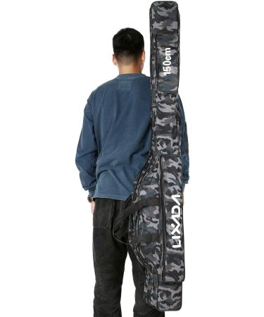 Lixada 3-Layer Oxford Fishing Rod Case | Portable Rod Bag, 120cm Camouflage | Travel-friendly Reel Tackle Storage - Buy Online on GoSupps.com