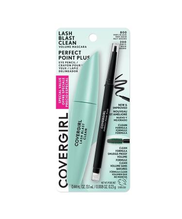 Covergirl Lash Blast Clean Mascara  Very Black & Perfect Point Plus Eyeliner Pencil  Black Onyx Very Black and Black Onyx Pack of 1