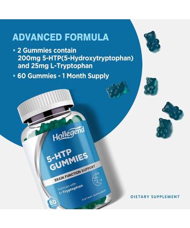 5-HTP Gummies 200mg for Stress Relief & Brain Support - Blueberry Flavor | 60 Chewables - Buy Online on GoSupps.com