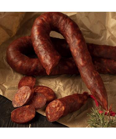 Mild Chorizo Ring - Authentic Spanish Tapas 7oz (Sarta) - All Natural, Gluten Free, No Nitrates, Nitrites, Color Additives, Preservatives or Artificial Ingredients - Jamonprive - Buy Online on GoSupps.com