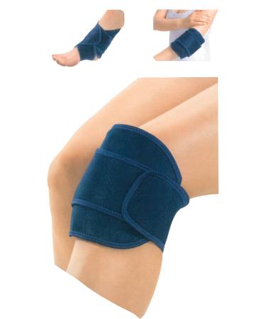 Brandseller Warm -Kalt compress set knee - elbow - ankle - adjustable Velcro ribbon - reusable gelpad approx. 18 x 13 cm 2 pieces (1 Pack) blue/red