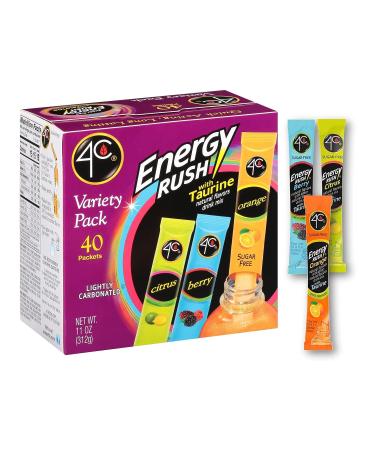 4-C Energy Rush Stix Variety Pack Sugar Free 40 Packets