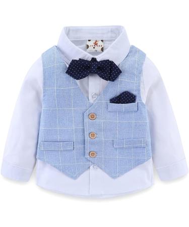 Famuka Baby Boys Gentleman Suit Tuxedo Set Blue 80 - Kids Formal Wear - Buy Online on GoSupps.com