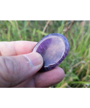 Amethyst Crystal Worry Stone for Relaxation and Stress Relief - Reiki-Charged Pocket Stone for Anxiety, Meditation, Chakra Healing - Buy Online on GoSupps.com