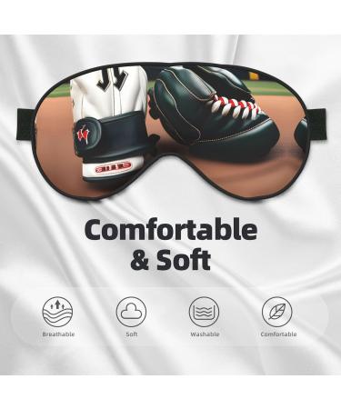 SSIMOO Double-Sided Baseball & Gloves Print Eye Mask - Soft Light Blocking for Quality Sleep | International Shipping Available - Buy Online on GoSupps.com