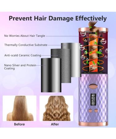 Automatic Curling Iron - Anti-Scald Rotating Curler 1-Inch Ceramic Hair Tools 6 Temps & 11 Timers Portable Fast Heating Travel Waver - Multicolored - Buy Online on GoSupps.com