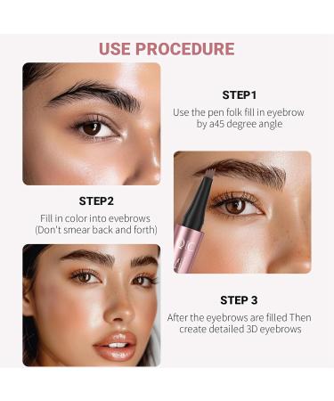 Vawolecy Waterproof Eyebrow Pencil Natural Makeup Fine Stroke Magic Eyebrow Pencil with 4 Micro Fork Tips for Women Hairlike Defined Eyebrows 3 Gray - Buy Online on GoSupps.com