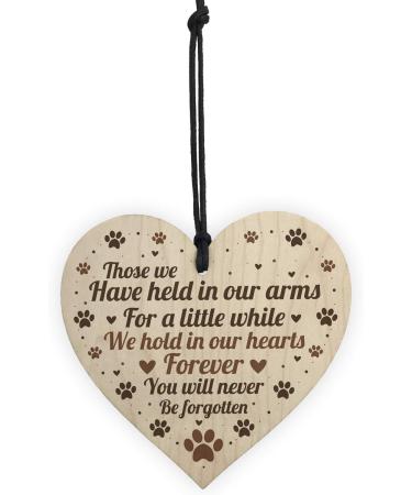 Red Ocean Wooden Heart Pet Memorials - Cat Dog Remembrance Grave Plaque Gift - Buy Online on GoSupps.com