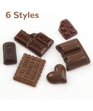 Calkkrer 60 pieces artificial chocolate simulation chocolate resin chocolate cabochons candy decoration artificial candy chocolate model - Buy Online on GoSupps.com